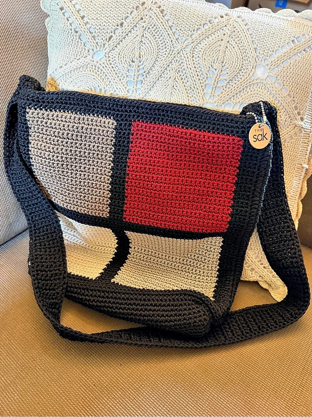 Sak Color Block Crochet Crossbody Bag